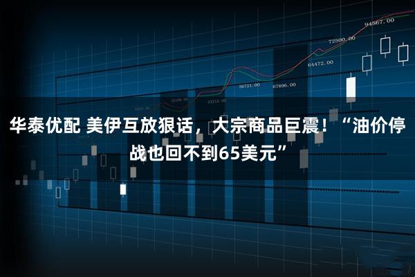 华泰优配 美伊互放狠话，大宗商品巨震！“油价停战也回不到65美元”
